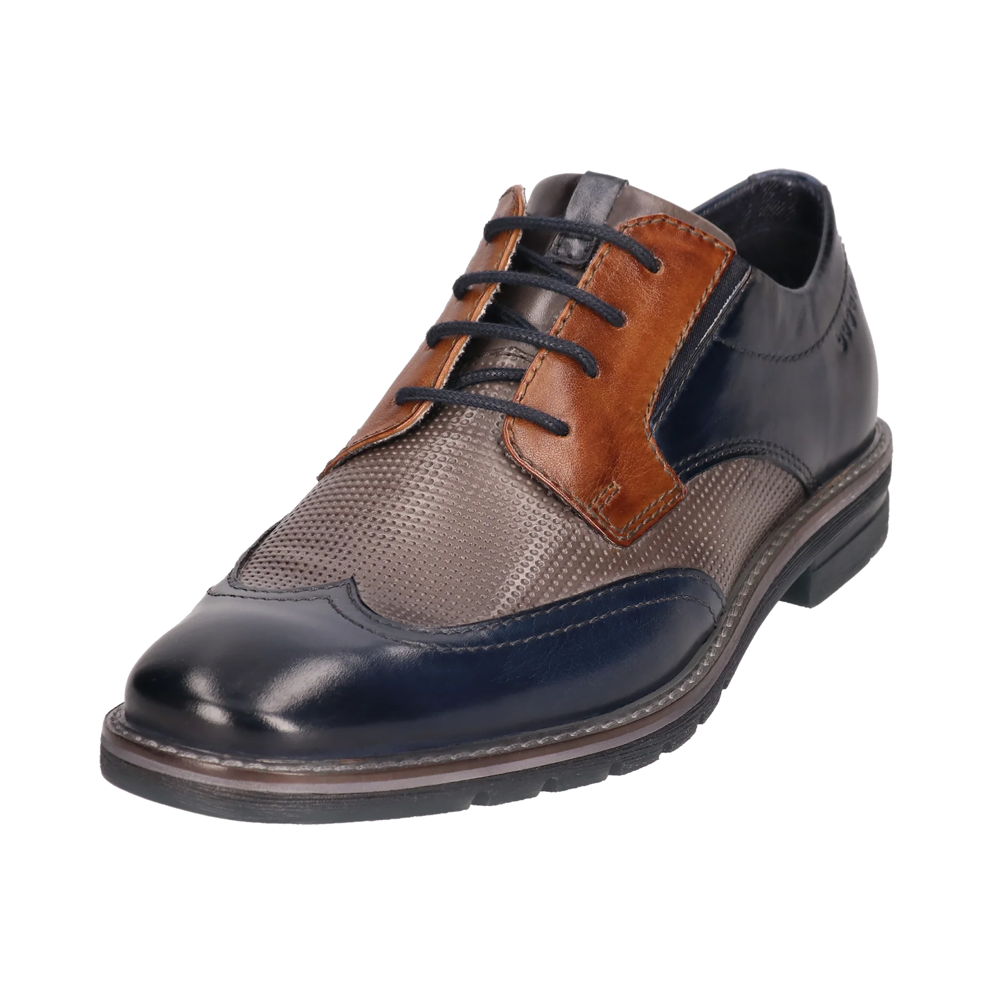 Leder Business Schnürer dunkelblau - Image 2