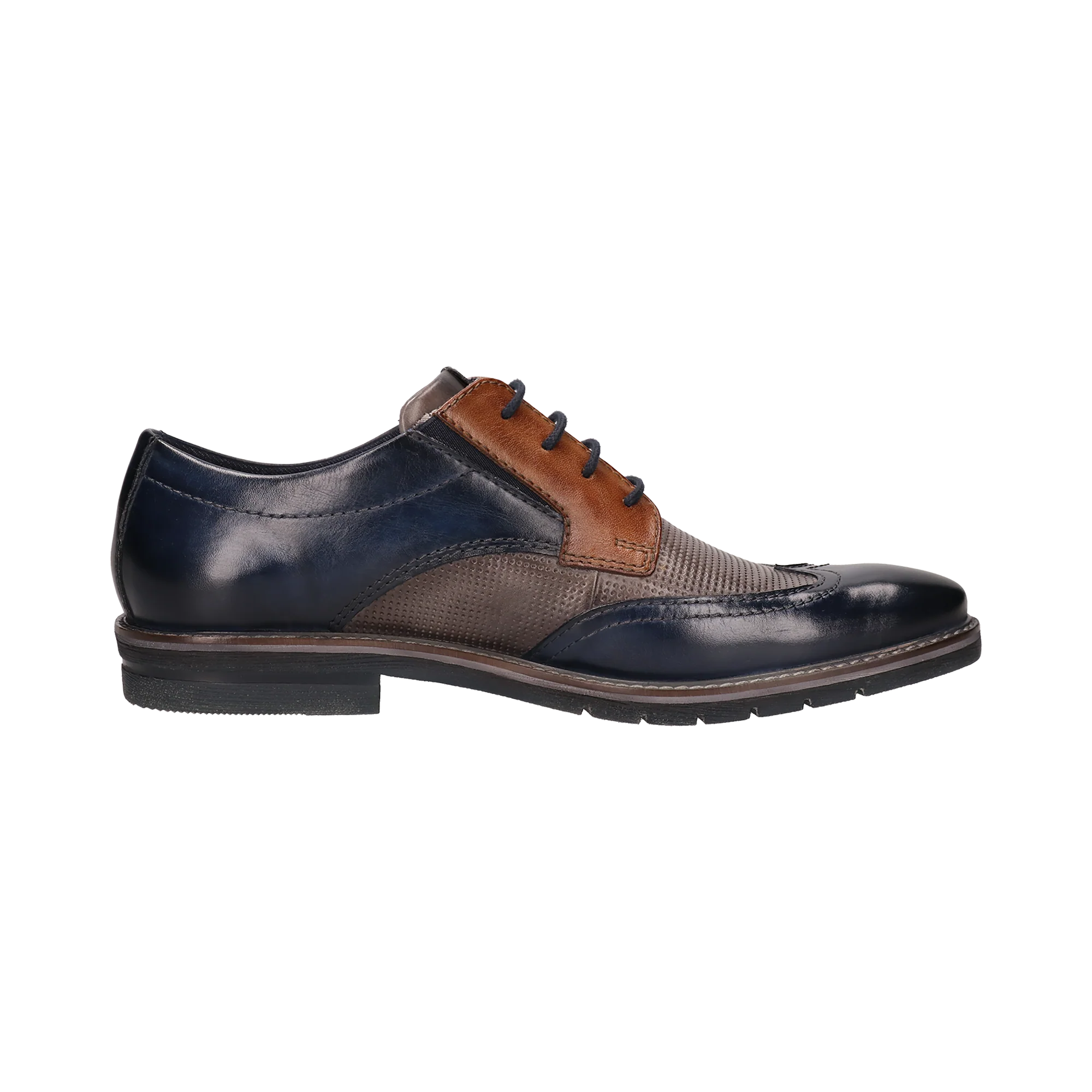 Leder Business Schnürer dunkelblau - Image 4