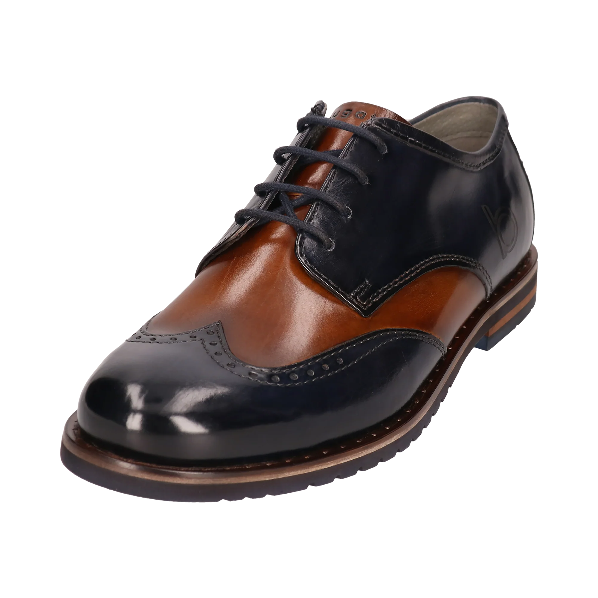 Leder Business Schnürer dunkelblau - Image 2