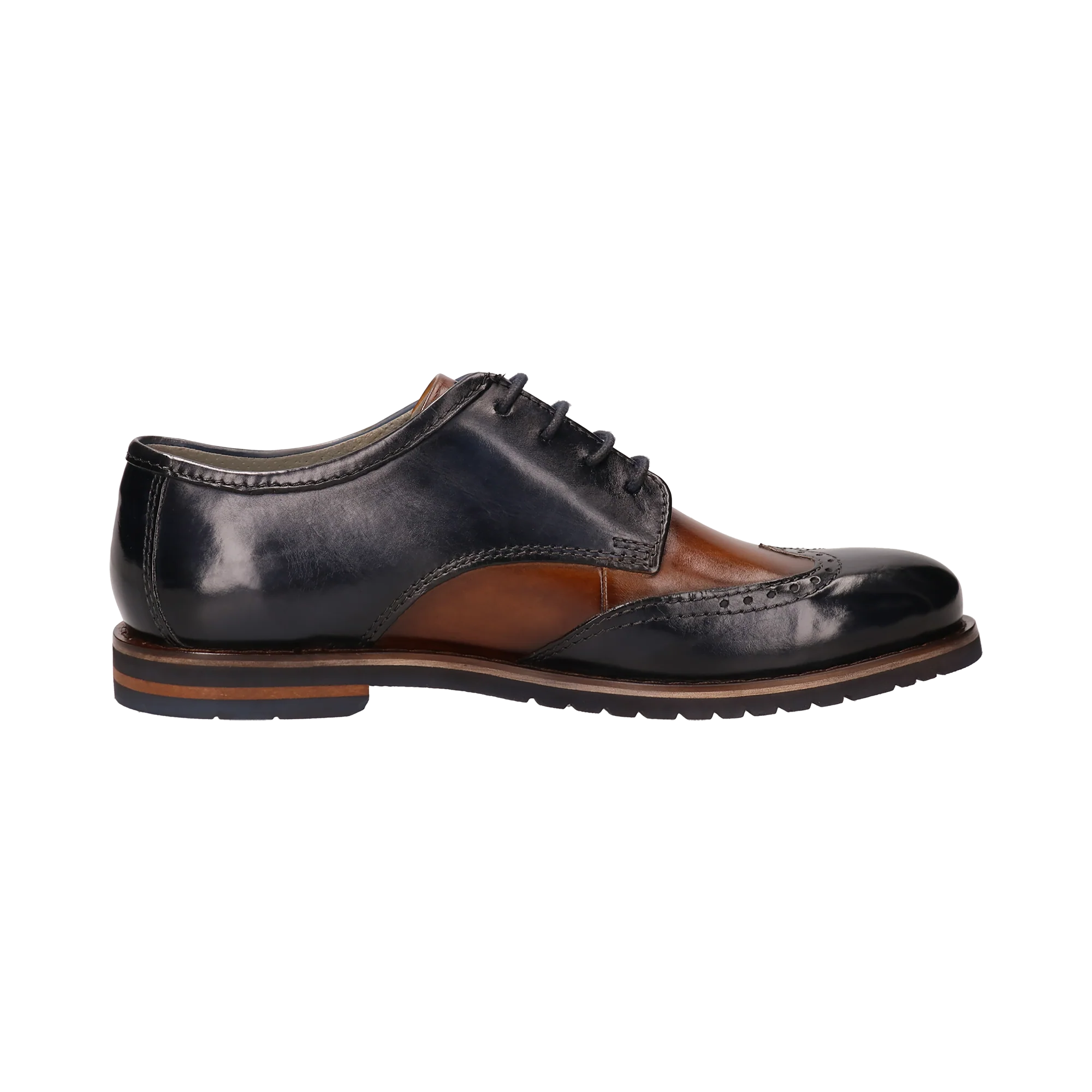 Leder Business Schnürer dunkelblau - Image 4
