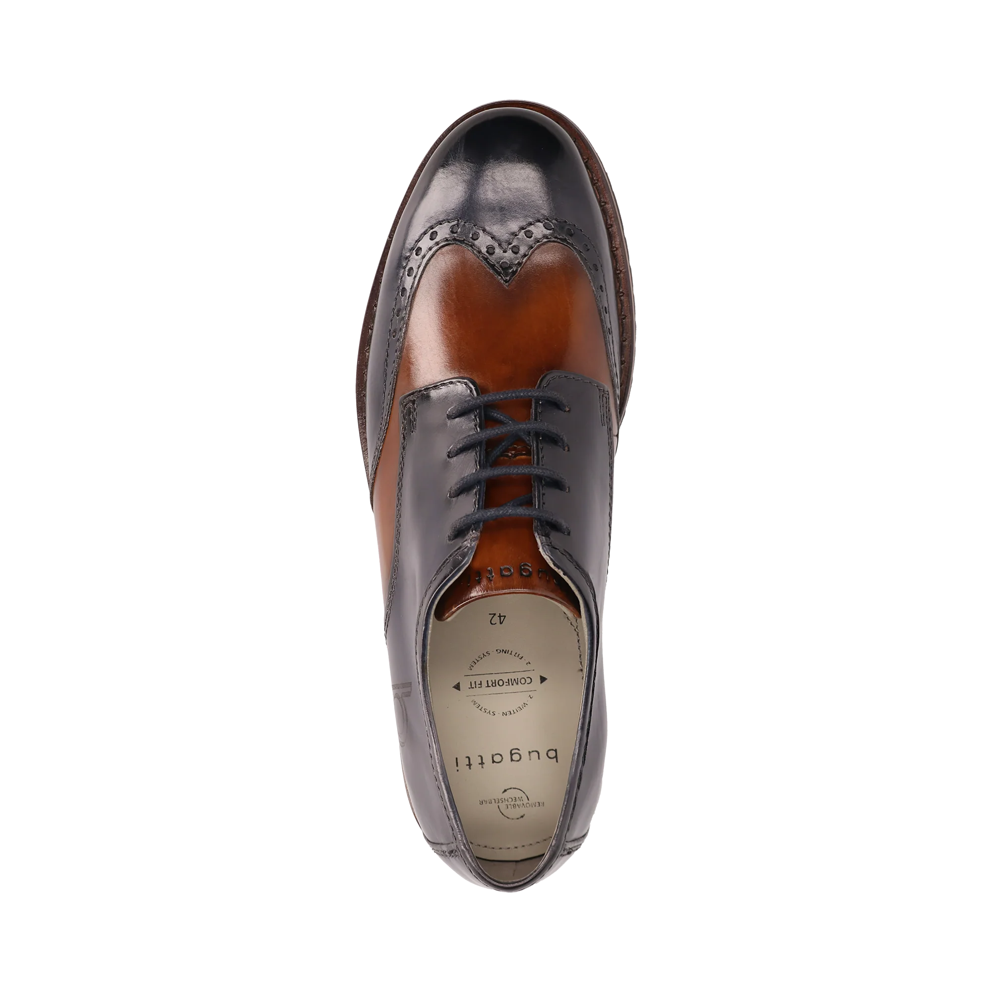 Leder Business Schnürer dunkelblau - Image 6