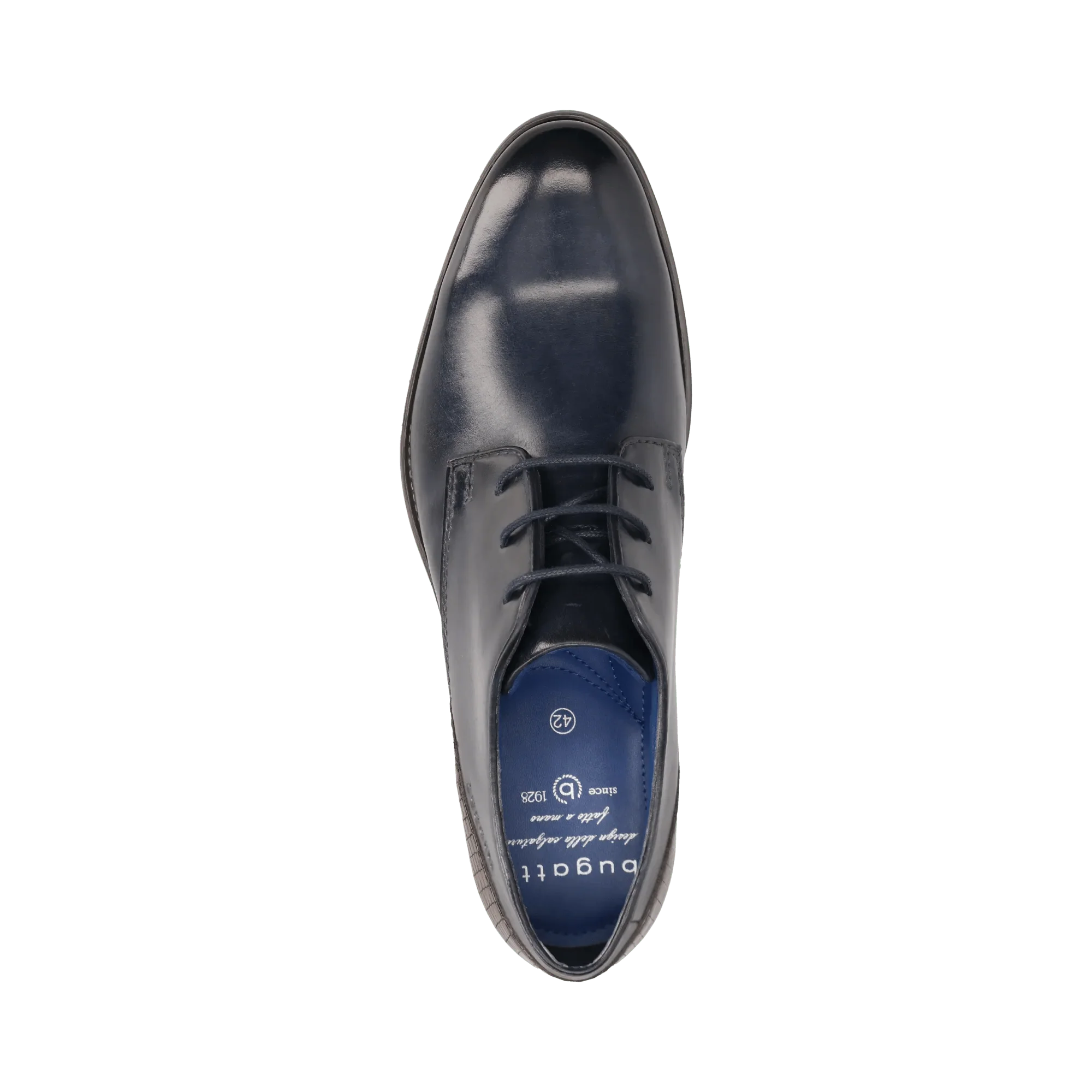 Leder Business Schnürer dunkelblau - Image 6