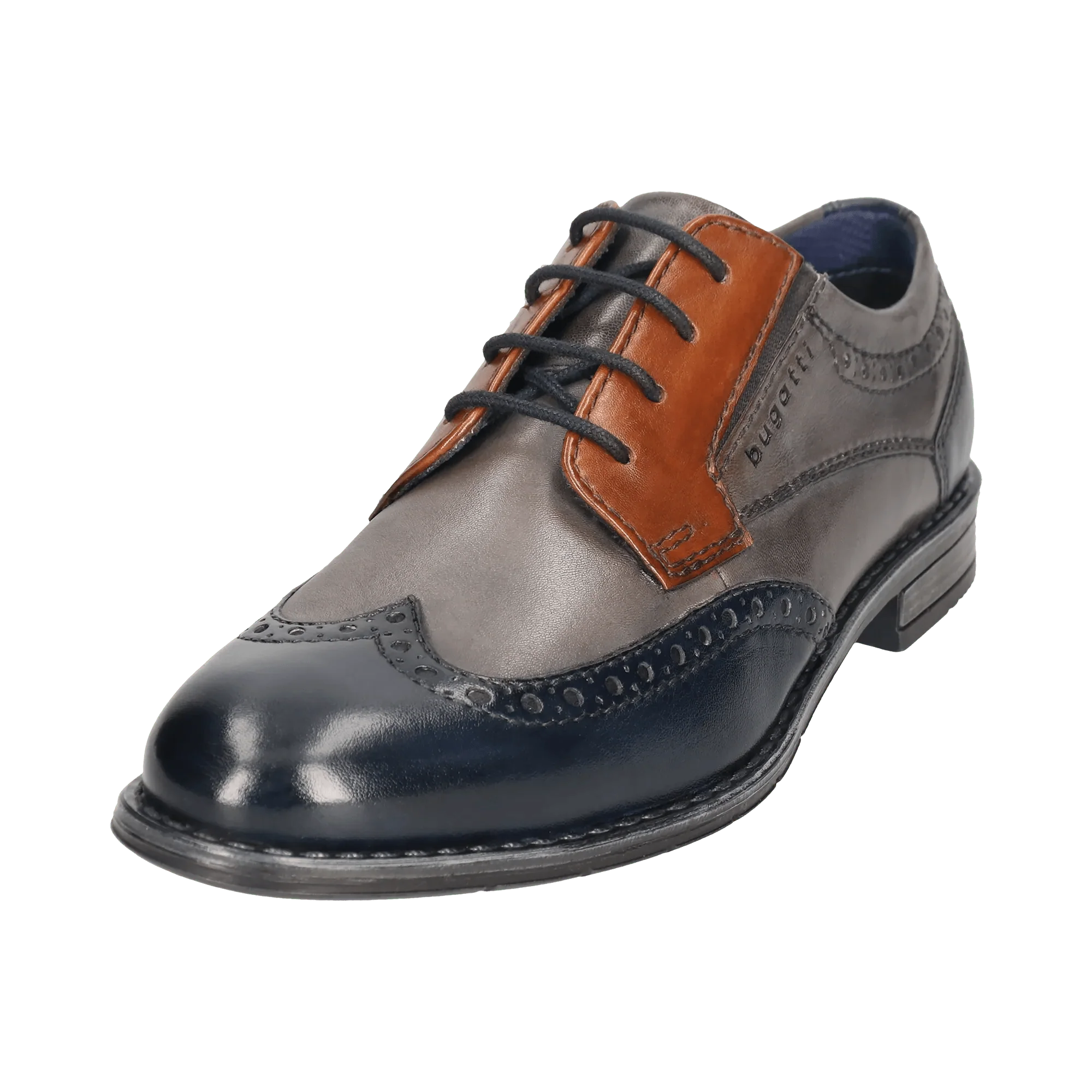 Leder Business Schnürer dunkelblau - Image 2