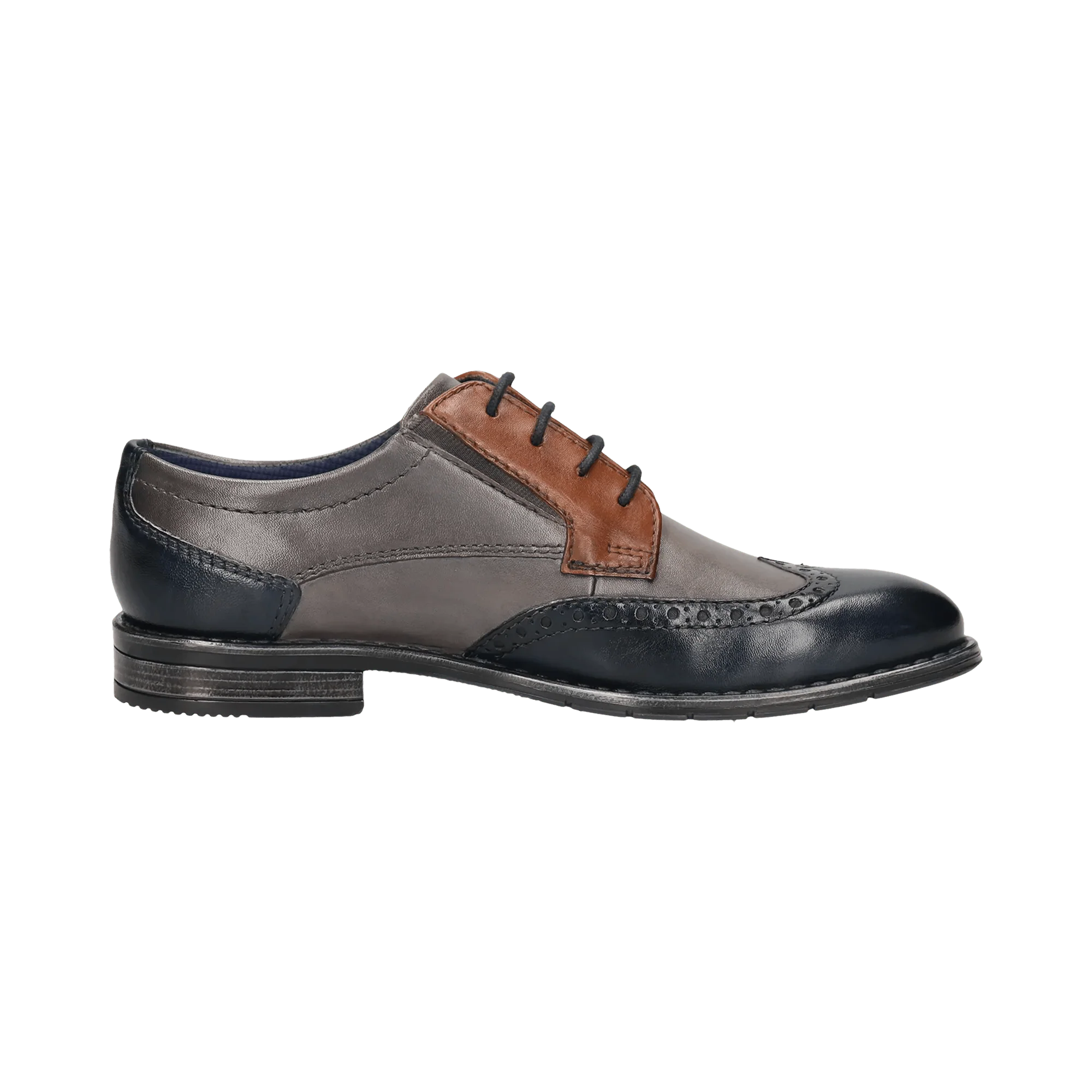 Leder Business Schnürer dunkelblau - Image 4