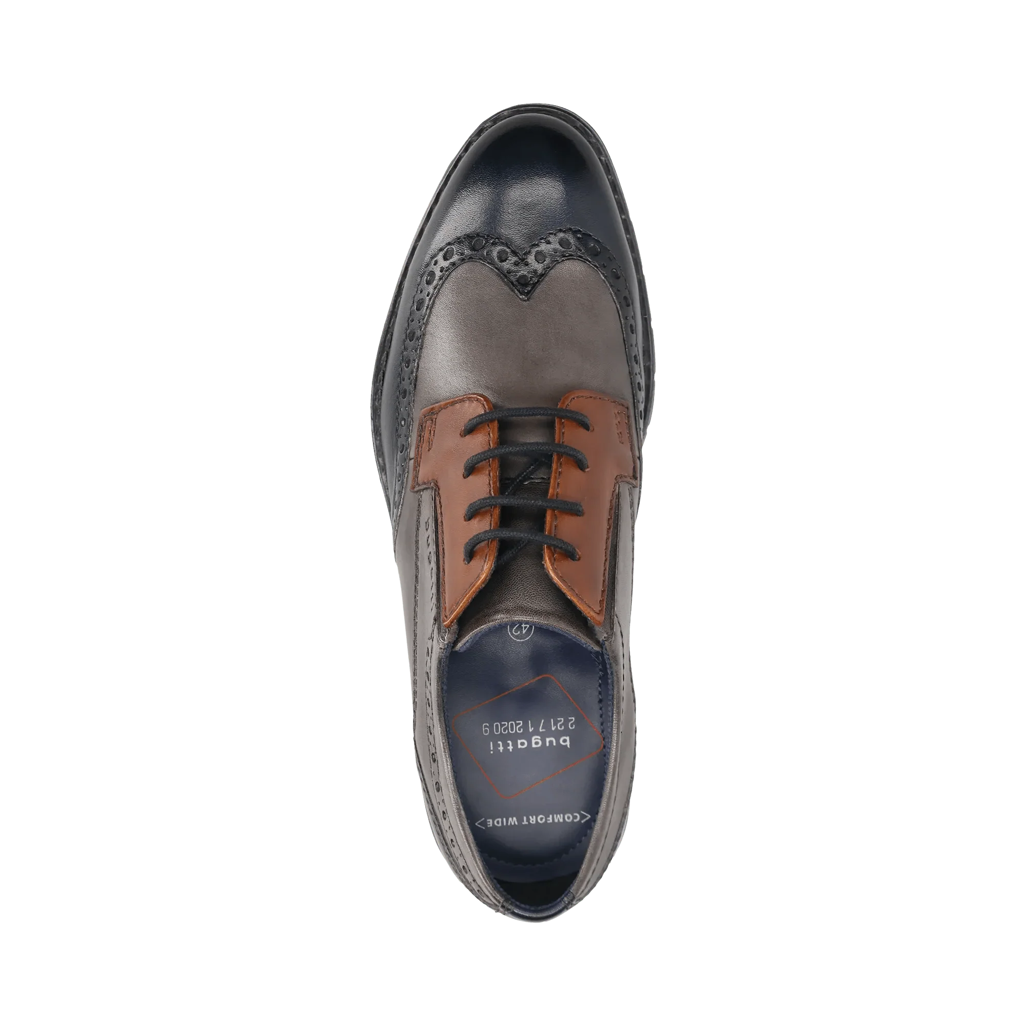 Leder Business Schnürer dunkelblau - Image 6