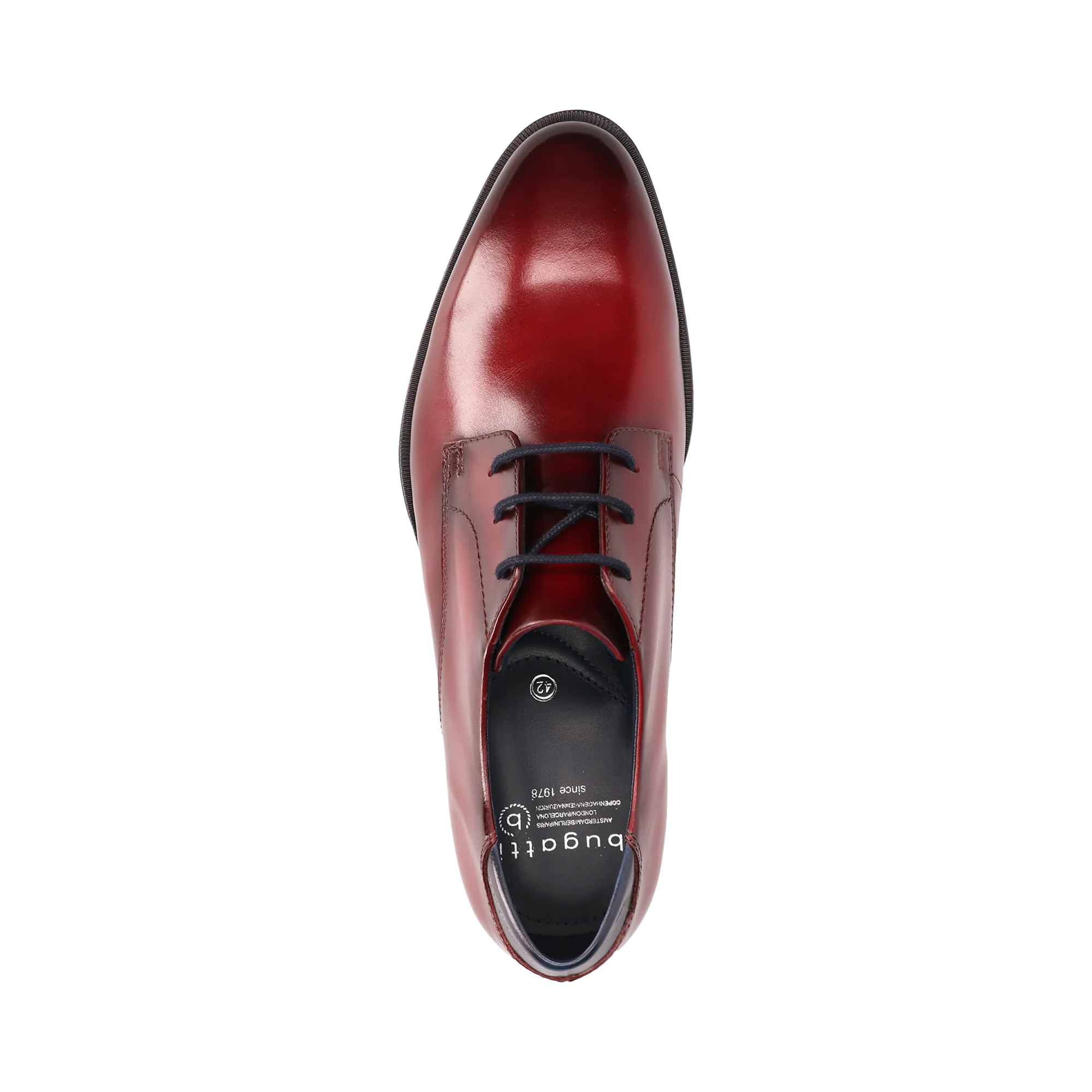 Leder Business Schnürer dunkelrot - Image 6