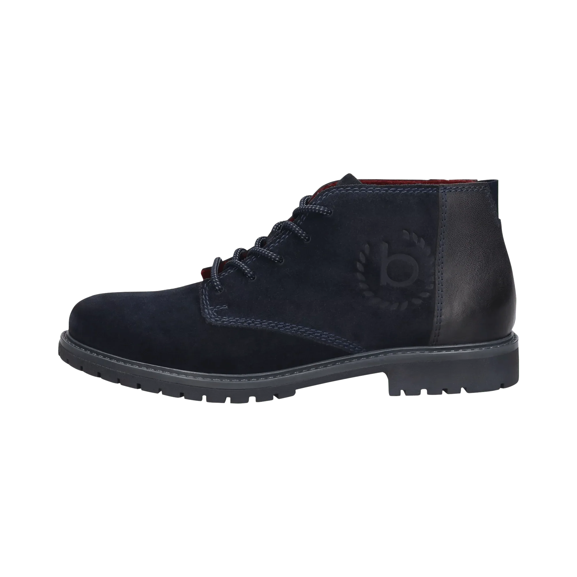Leder Schnürstiefel dunkelblau