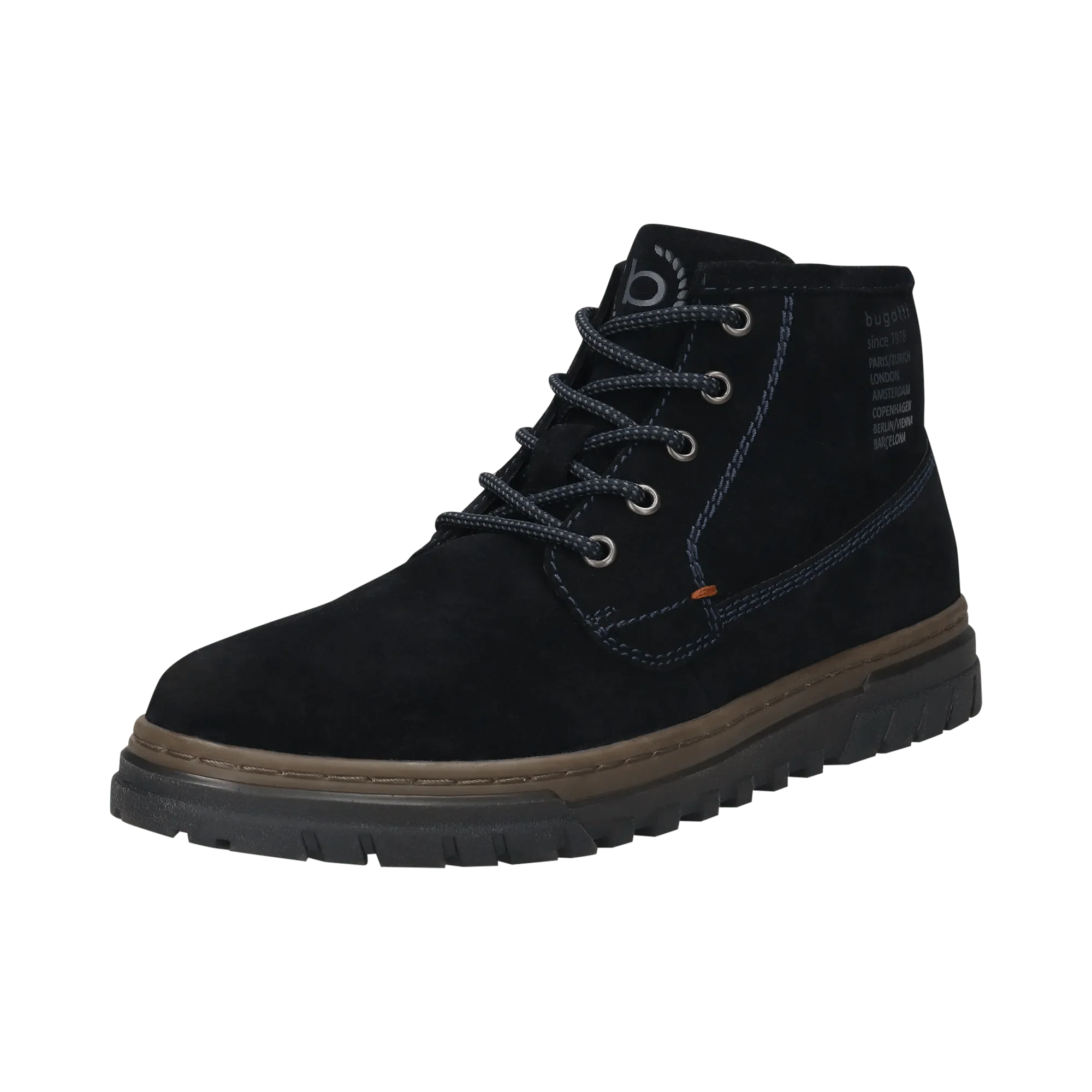 Leder Schnürstiefel dunkelblau - Image 2