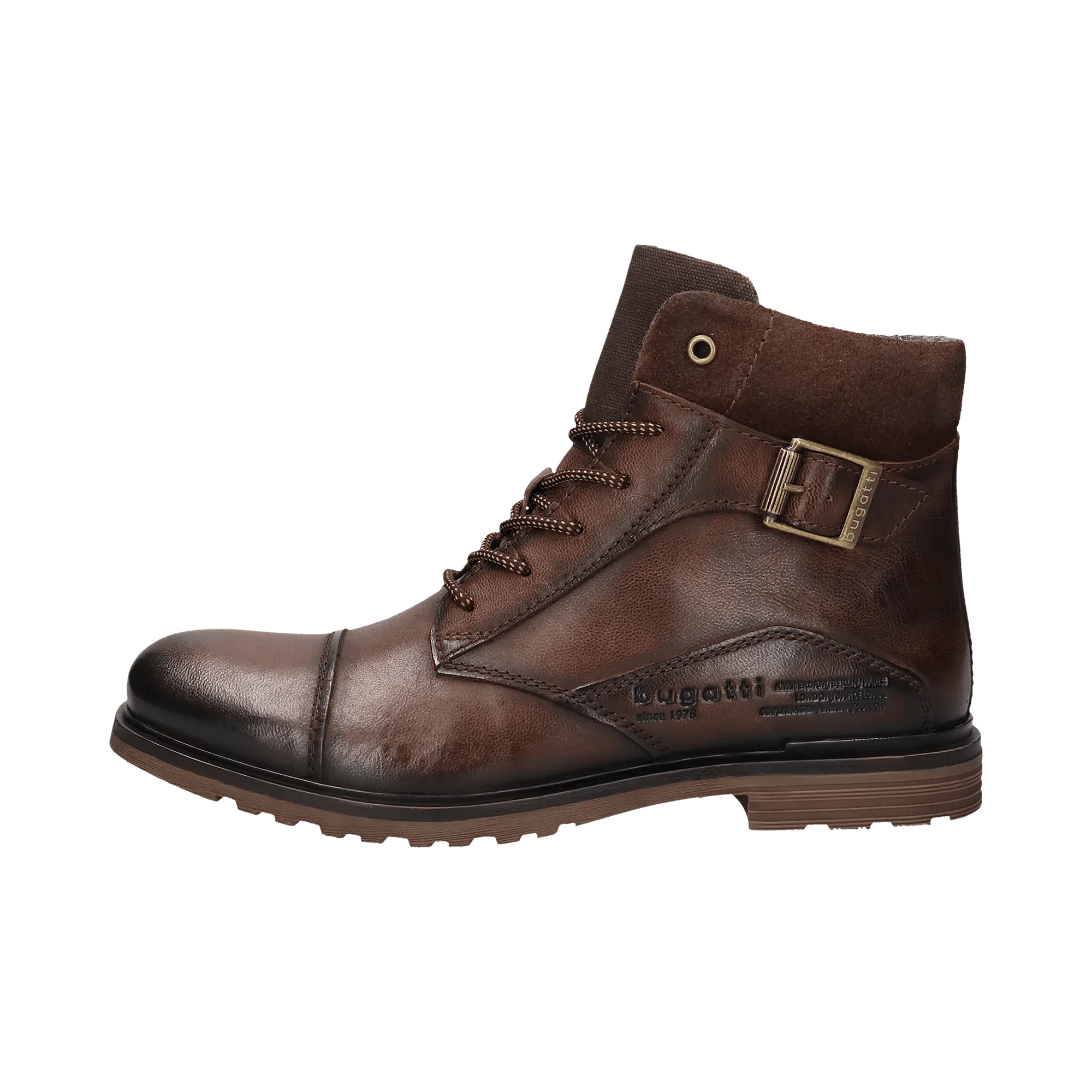 Leder Schnürstiefel dunkelbraun