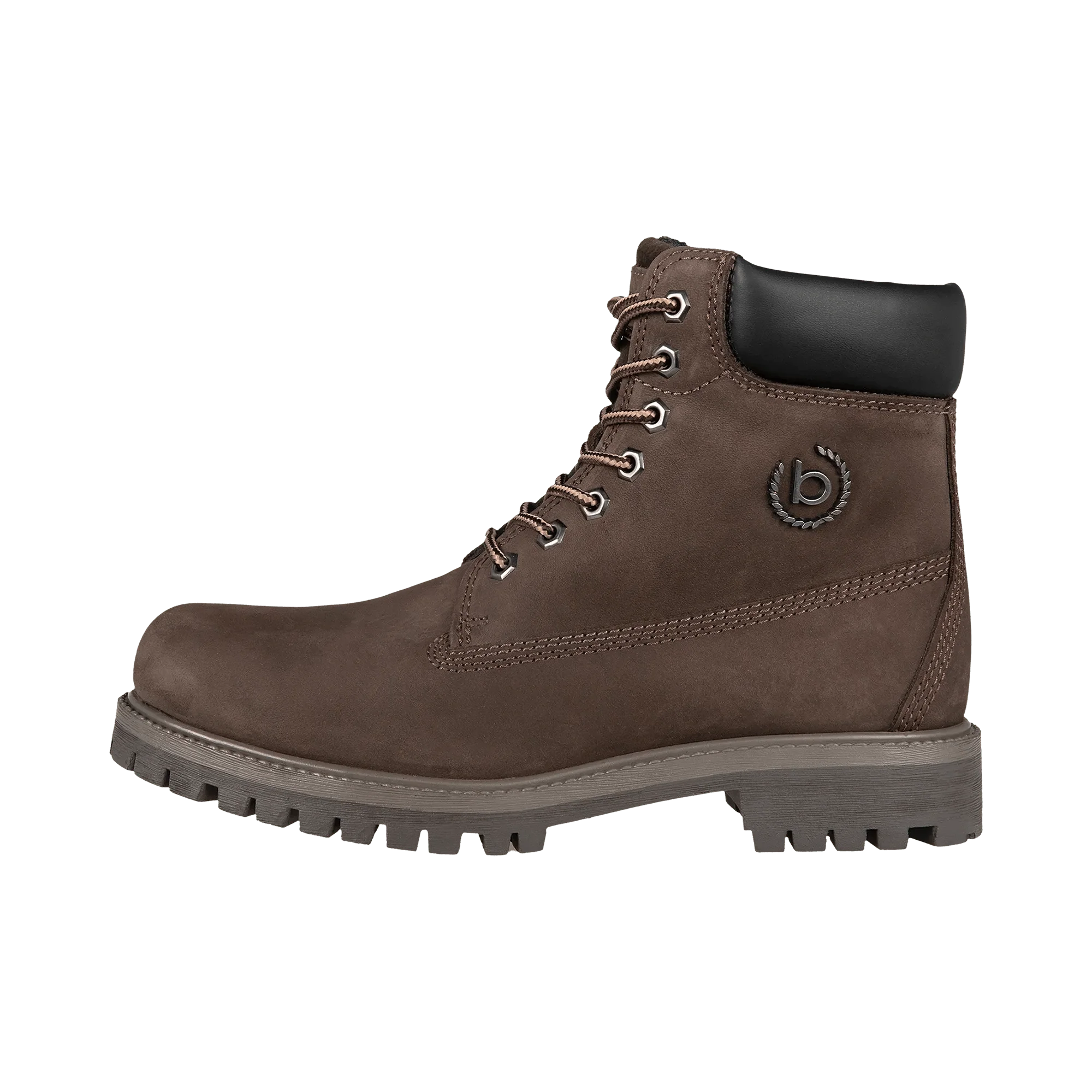 Leder Schnürstiefel dunkelbraun