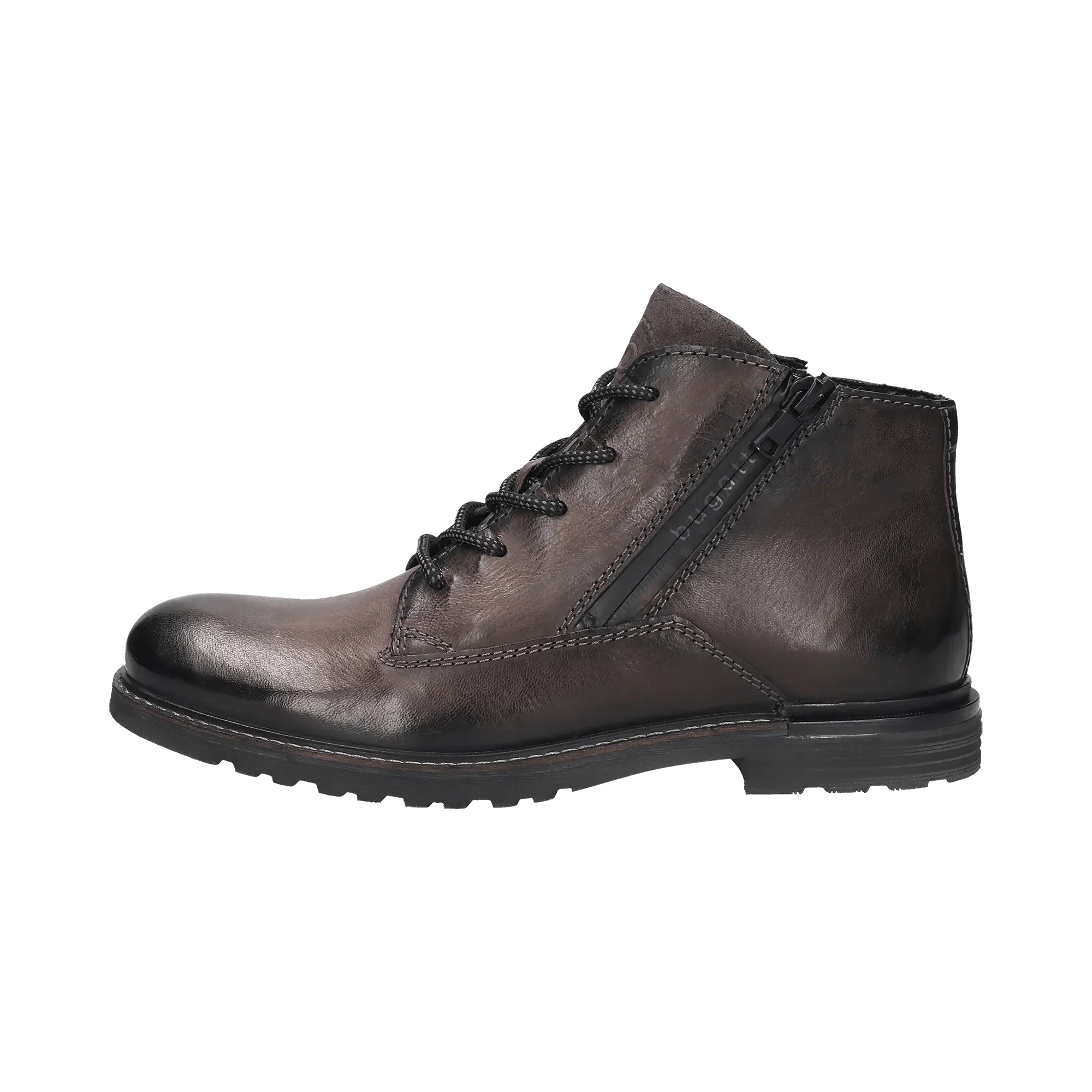 Leder Schnürstiefel dunkelgrau