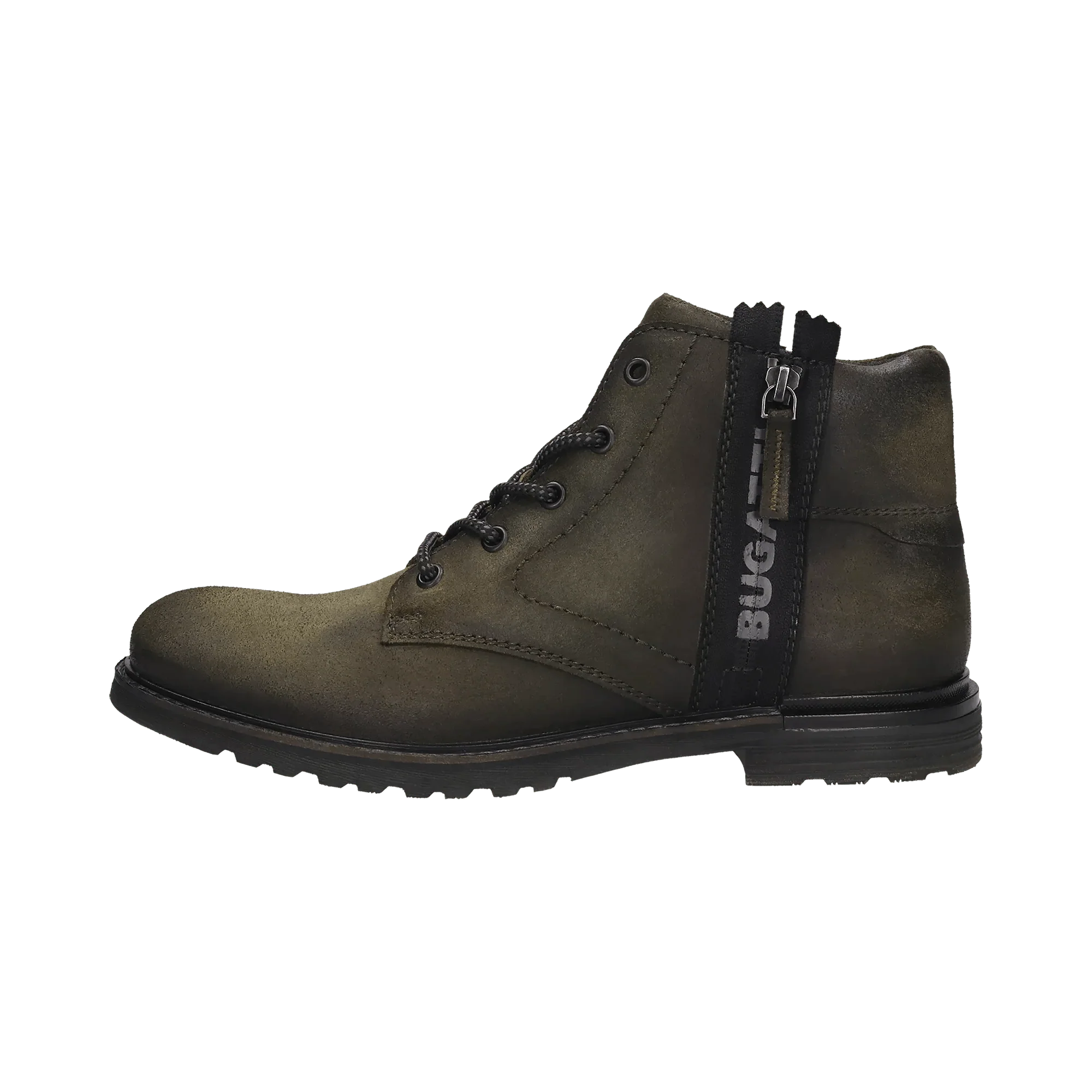 Leder Schnürstiefel dunkelgrün