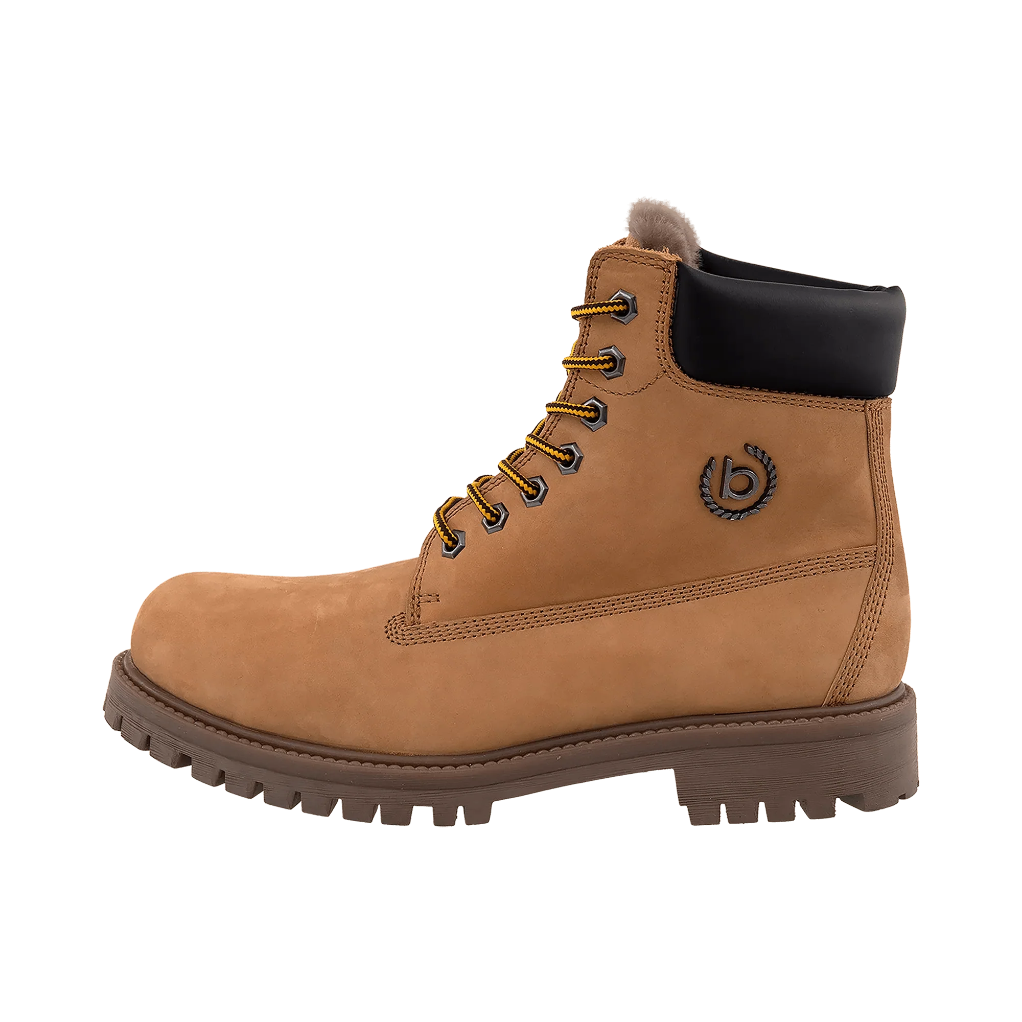 Leder Schnürstiefel gelb
