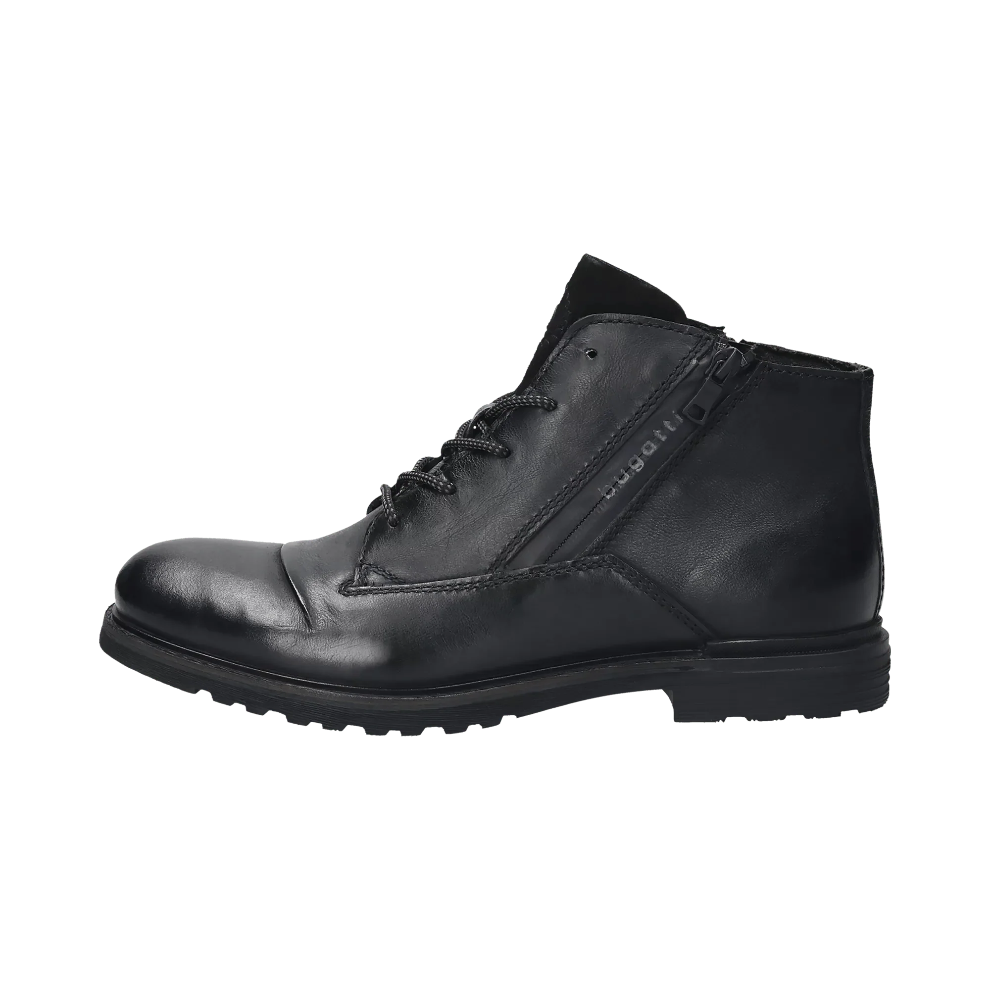 Leder Schnürstiefel schwarz