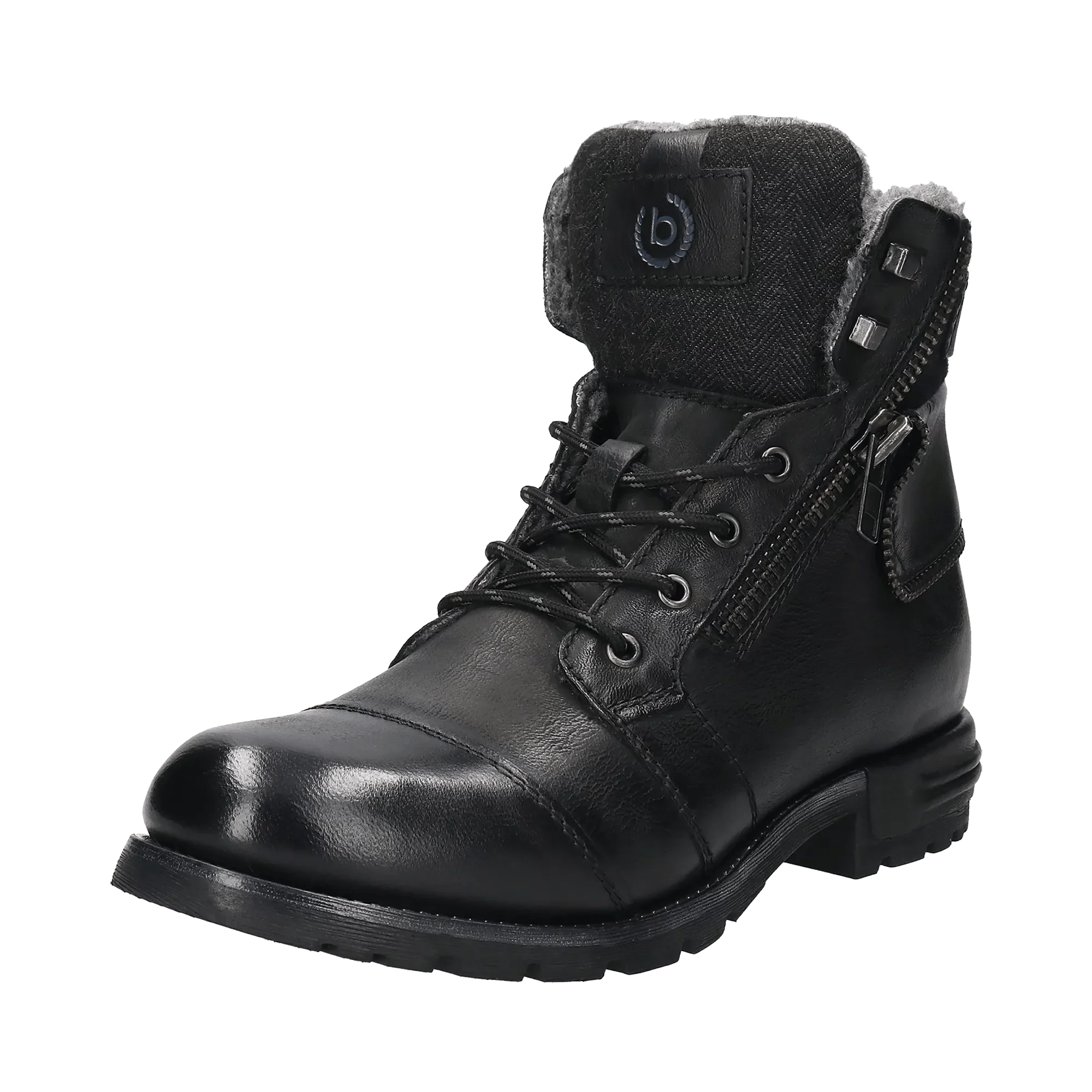 Leder Schnürstiefel schwarz - Image 2