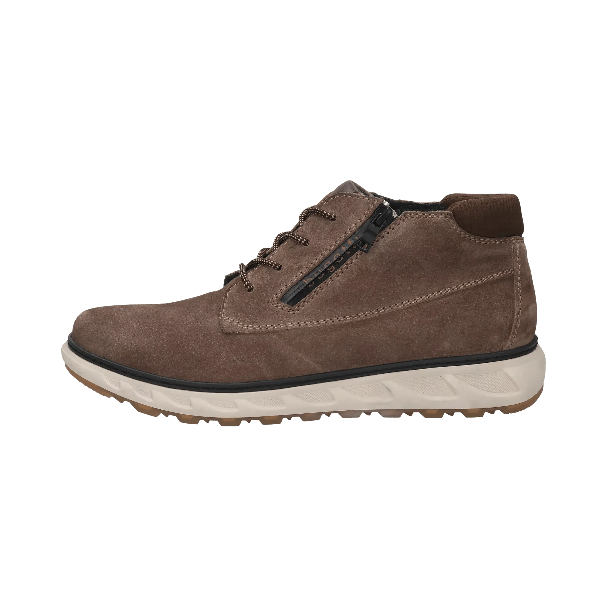 Leder Schnürstiefel taupe